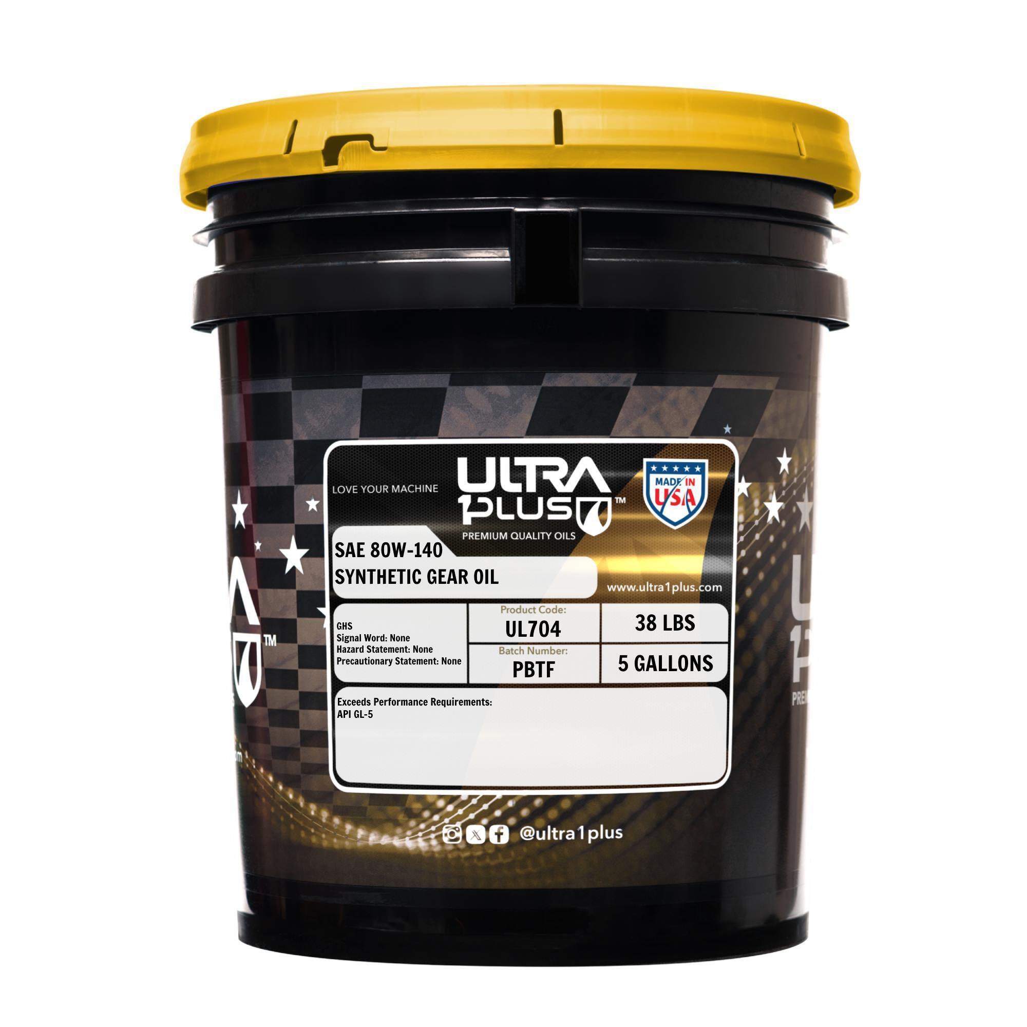 Ultra1Plus Synthetic Gear Oil - 80W-140, GL-5, 5 Gal., Model# UL704